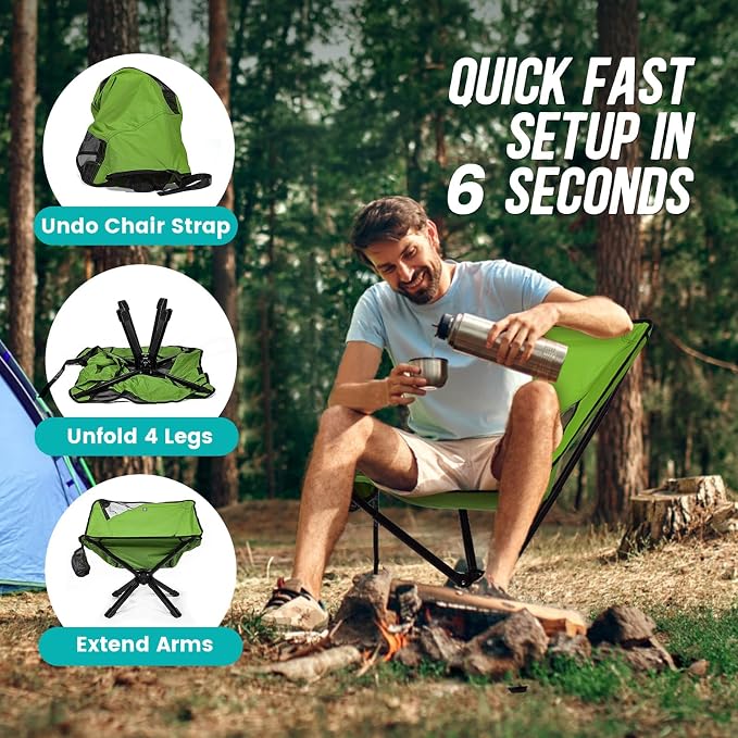 Adjustable Portable Camping Chair RiseLite Lightweight Compact Folding Chair - Image 9