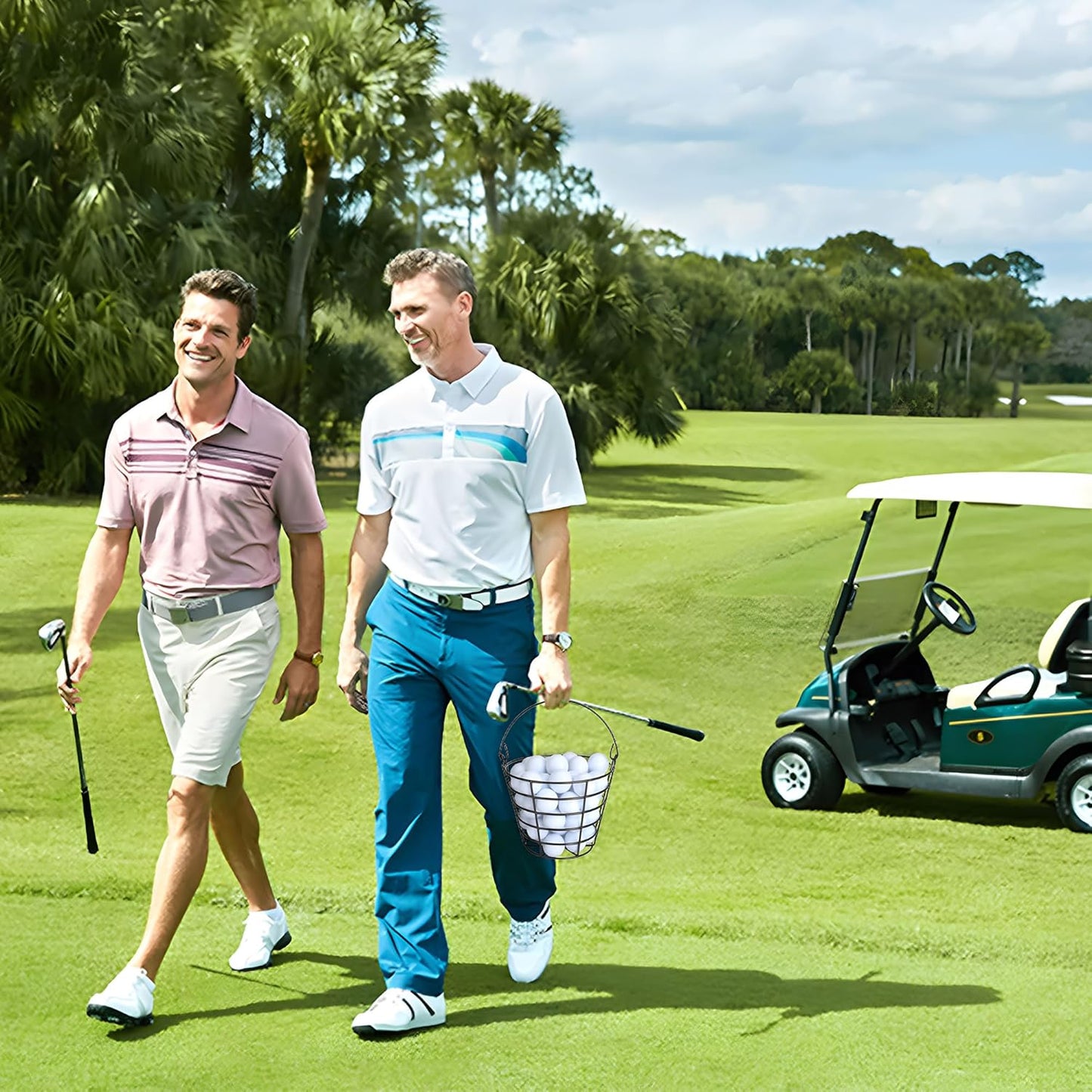 10L0L Metal Range Golf Ball Baskets with Handle, Golf Ball Storage Bucket, Holds 50 Balls Each (GolfBalls Not Included)