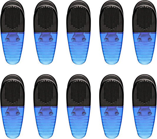 10 Magnetic Memo Holders Set - Large Clip, Plastic - TBlue