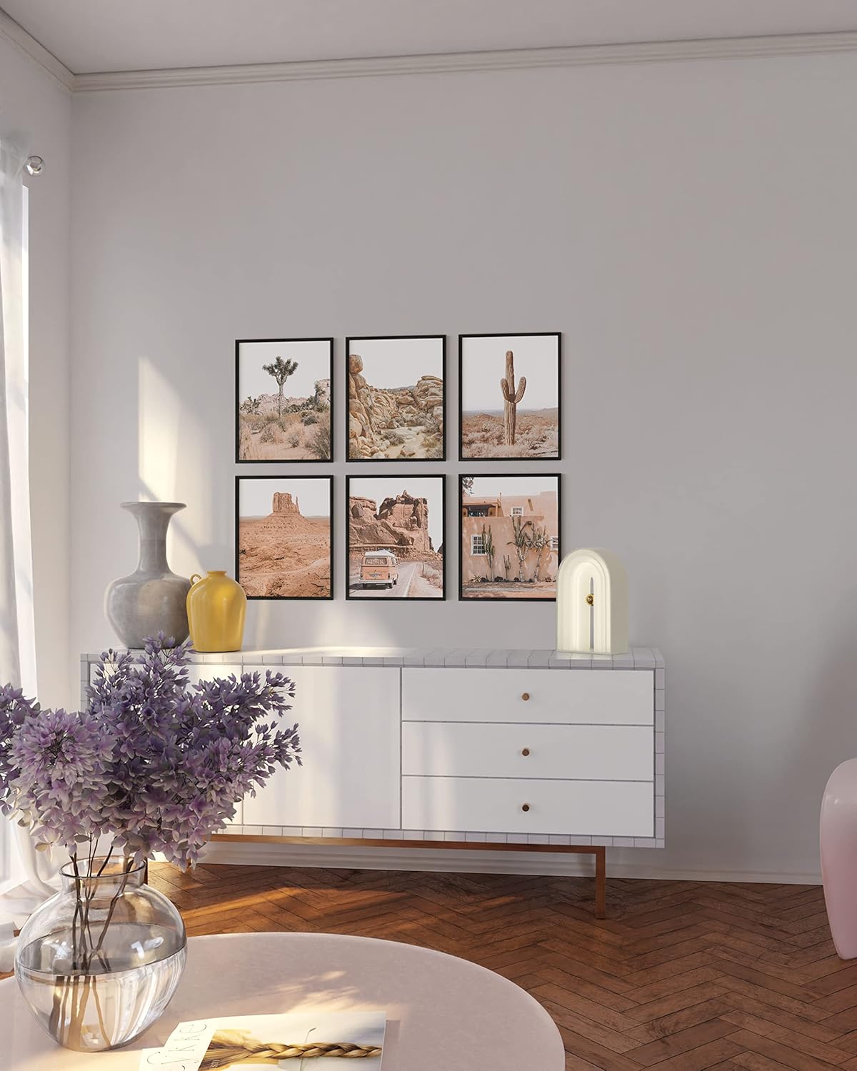 HAUS AND HUES Desert Succulent Wall Art - Set of 6 Botanical Prints, Southwestern Wall Decor, Cactus Posters, Joshua Tree Wall Art UNFRAMED (11x14)