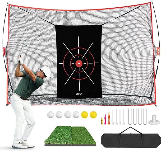 10x7ft Golf Practice Net for Backyard Driving, All-in-1 Outdoor Indoor Hitting by Unknown