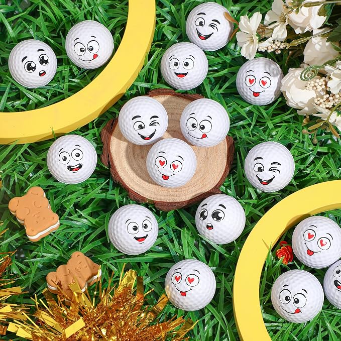 Syhood 48 Pcs Mini Golf Stress Ball Golf Party Favors 1.57 Inch Funny Face - Image 4