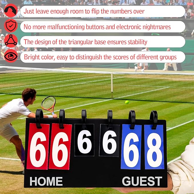 Flip Scoreboard Tabletop Score Flipper, Football Portable Scoreboard, Flip - Image 6