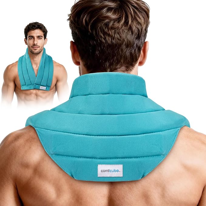 Neck Ice Pack Wrap for Cervical Pain and Cooling, 2 Hours Long Lasting Cold Ice by Comfpack