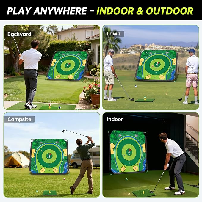 Golf Chipping Game Set, 71 X 71 in Large Golf Practice Mat - Image 6