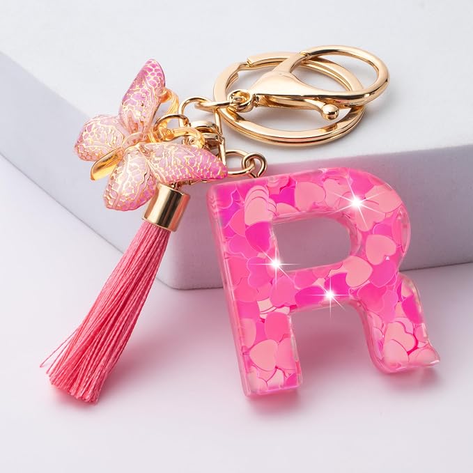 Suweibuke Colourful Cute Initial Letter Keychains - Image 2