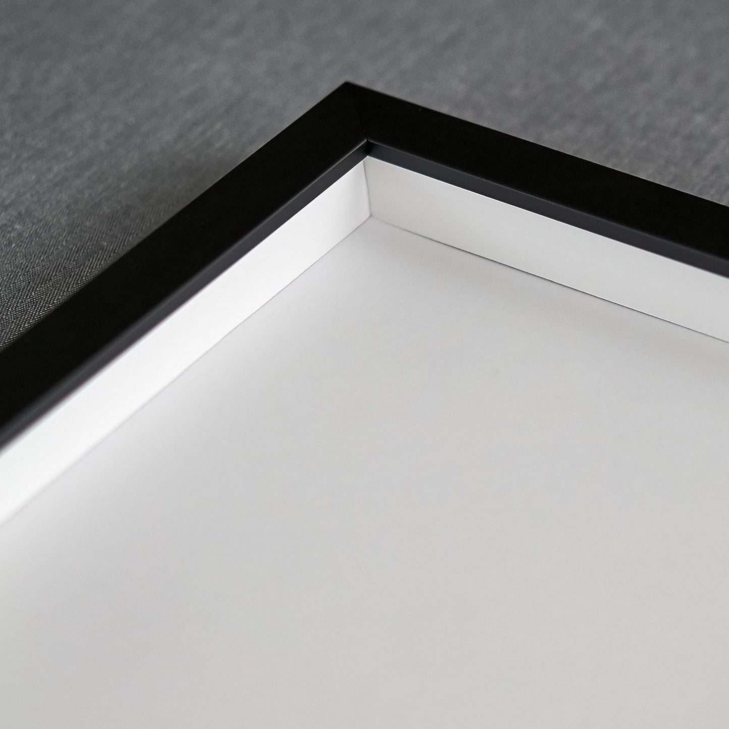 18x36 Shadow Box Black Solid Wood Display Frame with White Acid-Free Backing UV Acrylic & Hanging Hardware - with 3/4" Usable Depth