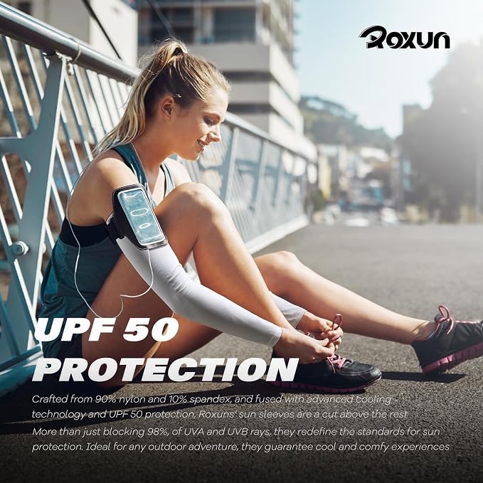 Arm Sleeves, Cooling UV Sun Protection Sports Compression - Image 5