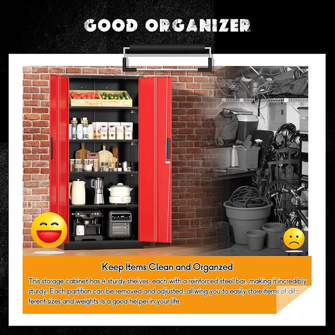 Greenvelly Metal Garage Storage Cabinet - Image 4