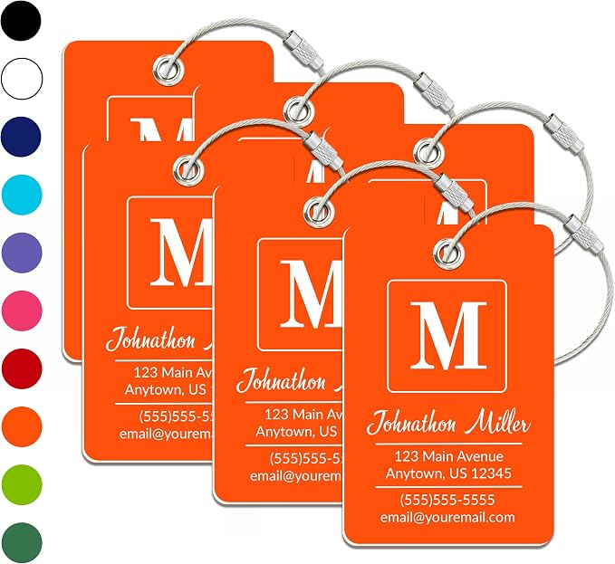 Personalized Luggage Tag | 6 Pack | Custom Luggage Tags by Unknown