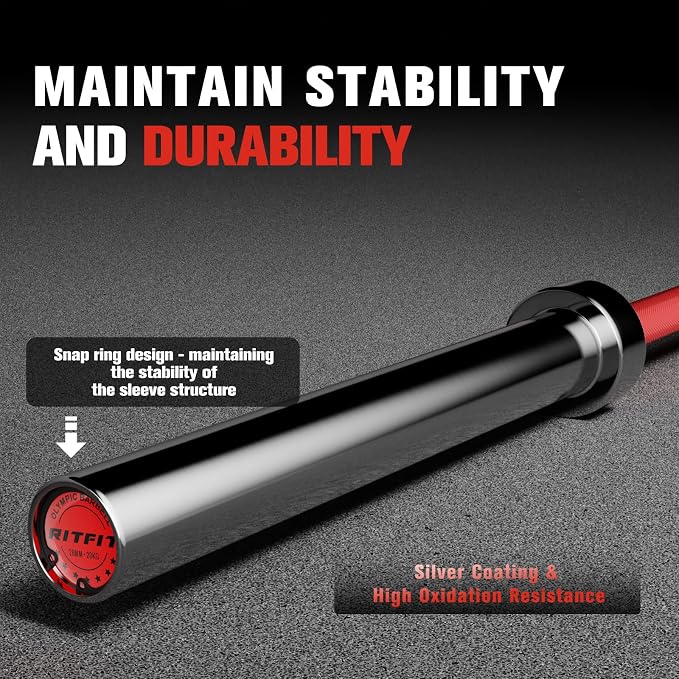 RITFIT 7FT Olympic Barbell for Strength and Weightlifting Training - Image 4
