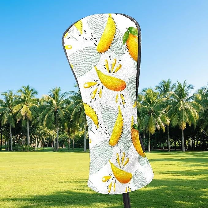 Premium Leather Golf Club Headcovers, Mango Pattern Fits Driver Hybrid Fairway - Image 2