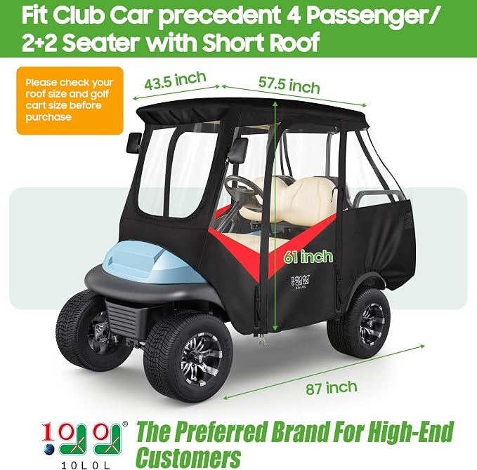 10L0L Golf Cart 4 Passenger Enclosure - Image 2