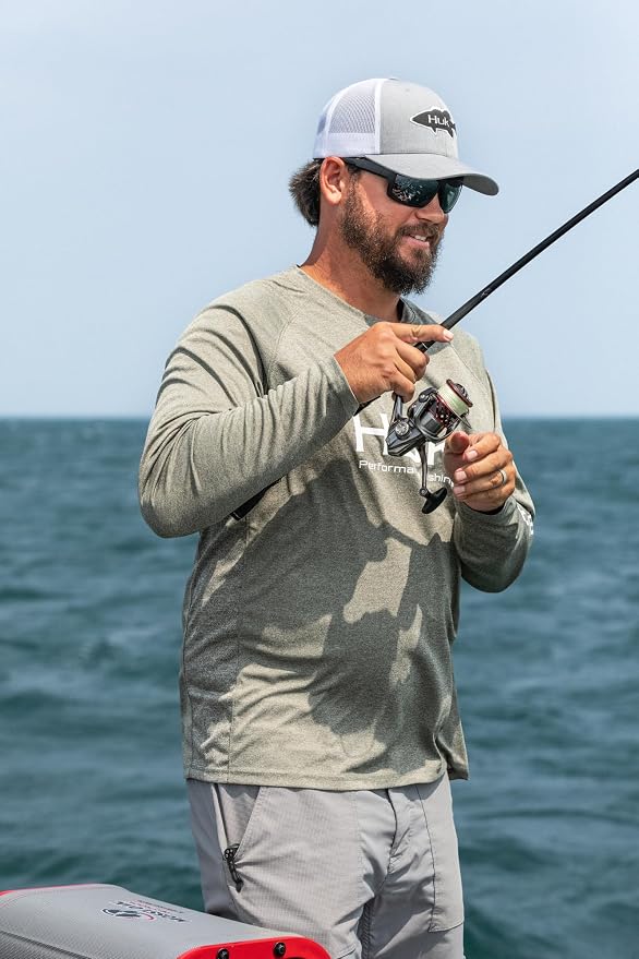 HUK Mens Pursuit Heather Long Sleeve Shirt, Fishing Shirt - Image 5