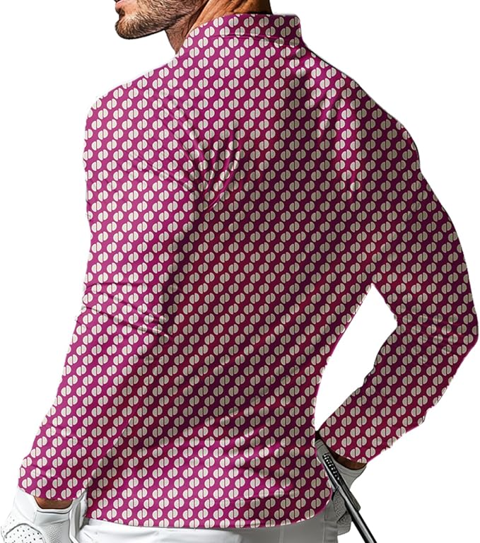 Men's Long Sleeve Golf Shirt Quick Dry 3 Button Work Fishing Outdoor Casual - Image 2
