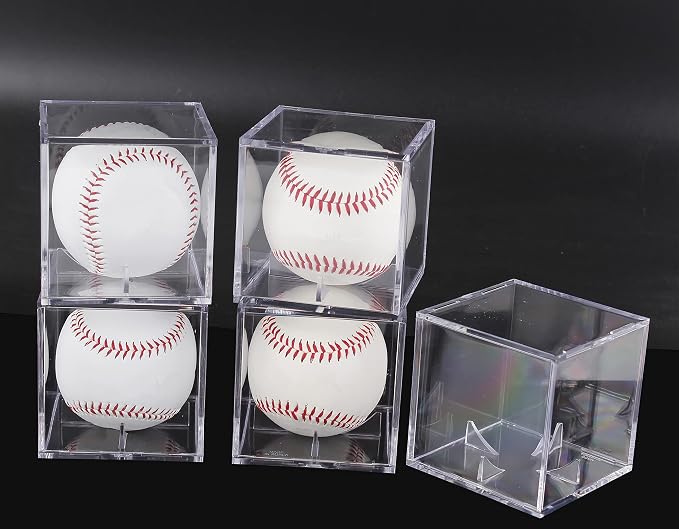 Baseball & Golf Ball Display Case Acrylic Cube Square Clear Memorabilia Display - Image 9