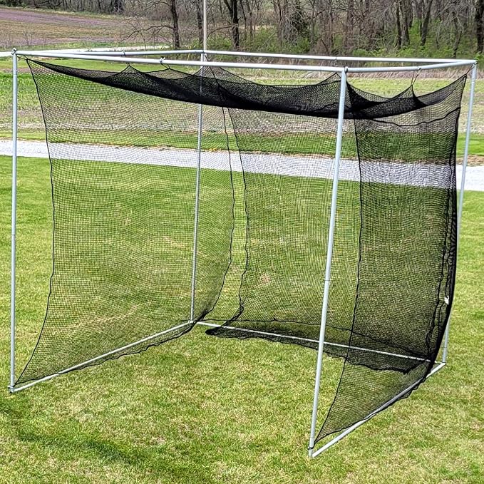 Jones Sports 10' x 10' x 10' #252 Knotless Nylon Golf Net and 10' x 10' Baffle - Image 2