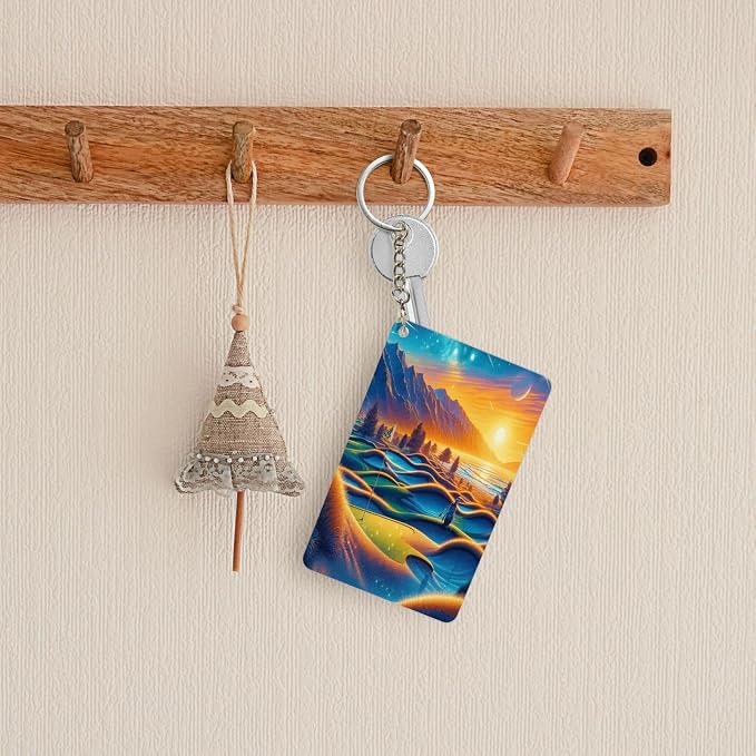 Keychain - Rectangular Acrylic Keychain Daily Key Ring Car Key Fob Holder 2X3 - Image 6