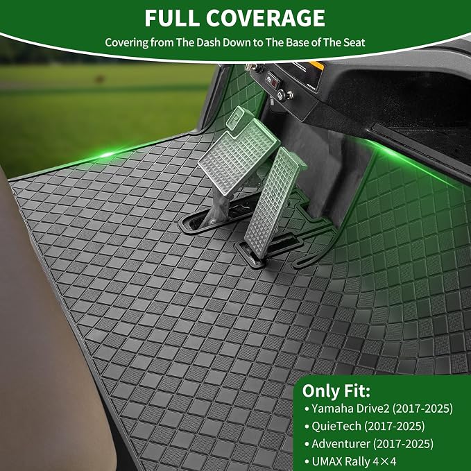 Golf Cart Floor Liner Mat 8mm Thick Rubber Full Coverage Fit - Image 2