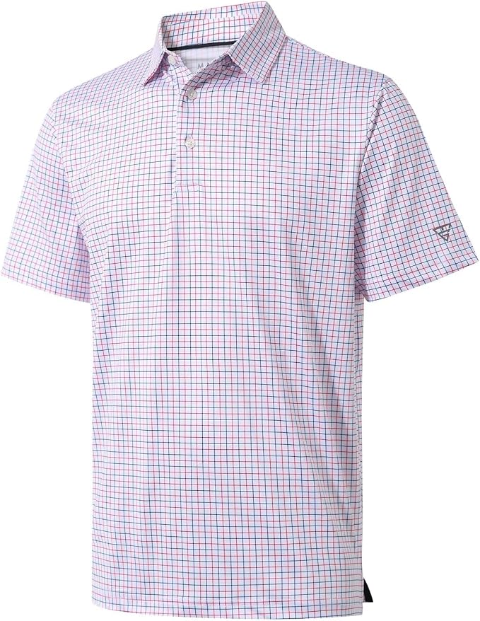 Golf Shirts for Men Dry Fit Short Sleeve Print Performance Moisture Wicking by MAELREG