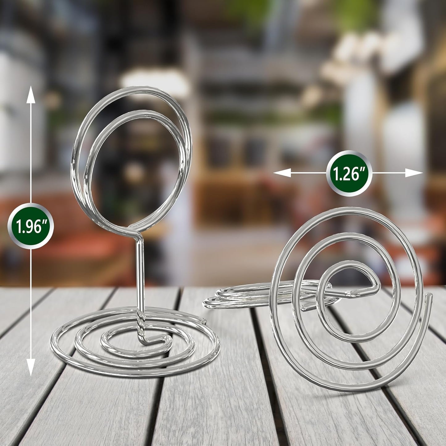 10 Pack Silver Table Number Holders - Place Card Holders for Signs - Table Number Stands - Photo Holder for Tables - Picture Holders for Centerpieces Wedding - Wire Placecard Name Card Photo Stand