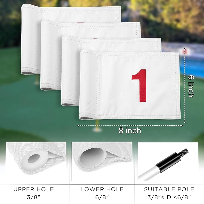 KINGTOP Numbered Golf Flag All 8x6 Inch – Upgraded Dual-Layer 420D Nylon - Image 3
