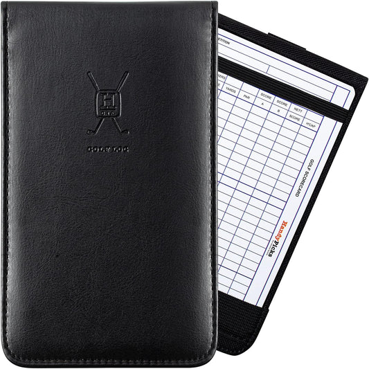 Handy Picks Leather Golf Scorecard Holder | Yardage Book Cover | Scorecard n Pencil Included