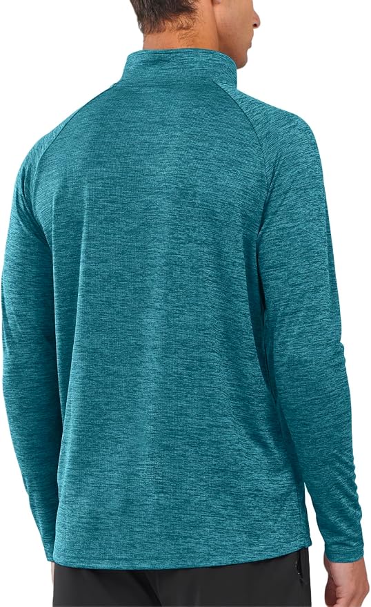 NORTHYARD Quarter Zip Pullover Men Running Shirt Long Sleeve Moisture Wicking - Image 3