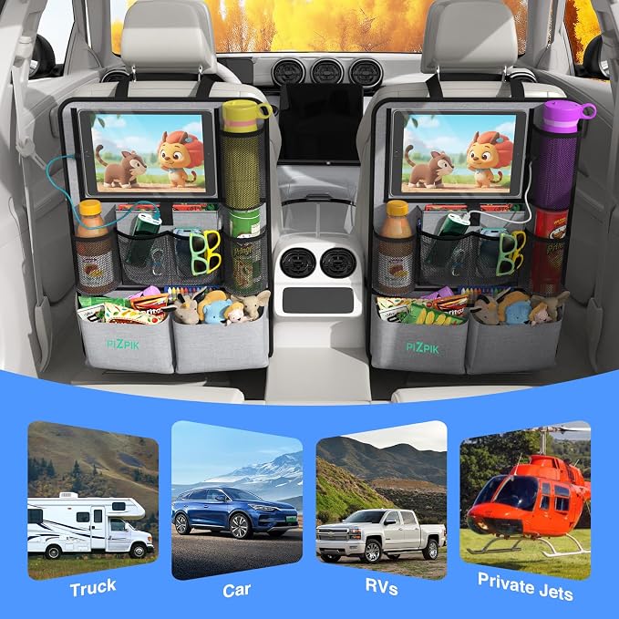 Car Backseat Organizer with Tablet Holder, 11 Storage Pockets with Foldable - Image 6