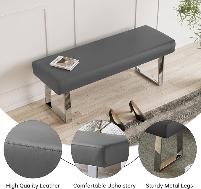 JIEXI Bedroom Bench Bed end upholstered Bench Indoor Corner Small Bench - Image 3