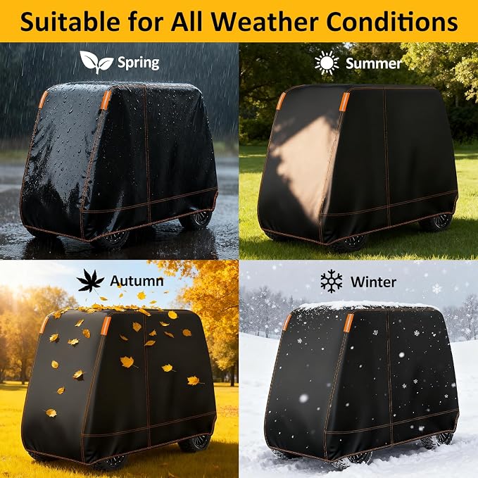 Falafa Golf Cart Cover 6 Passenger, Heavy Duty 420D Waterproof All Weather - Image 8