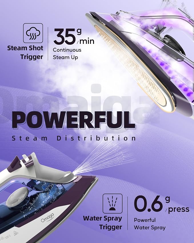 Steam Iron for Clothes - 1750W Iron - Image 5