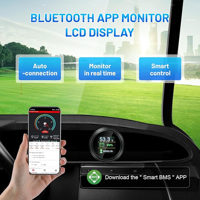48V 105Ah Lithium Golf Cart Battery, Built-in Smart 250A BMS - Image 2