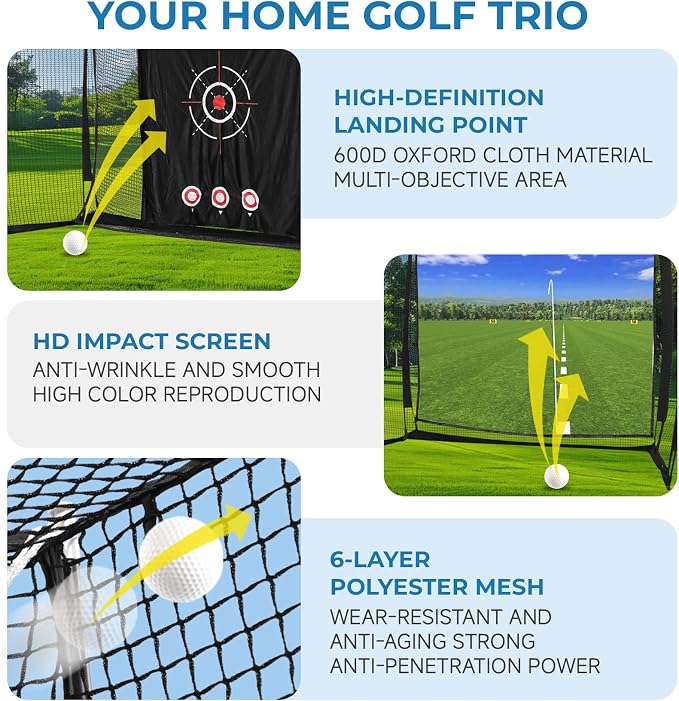 10x8 ft Golf Practice Hitting Net Cage Enclosure - Image 5