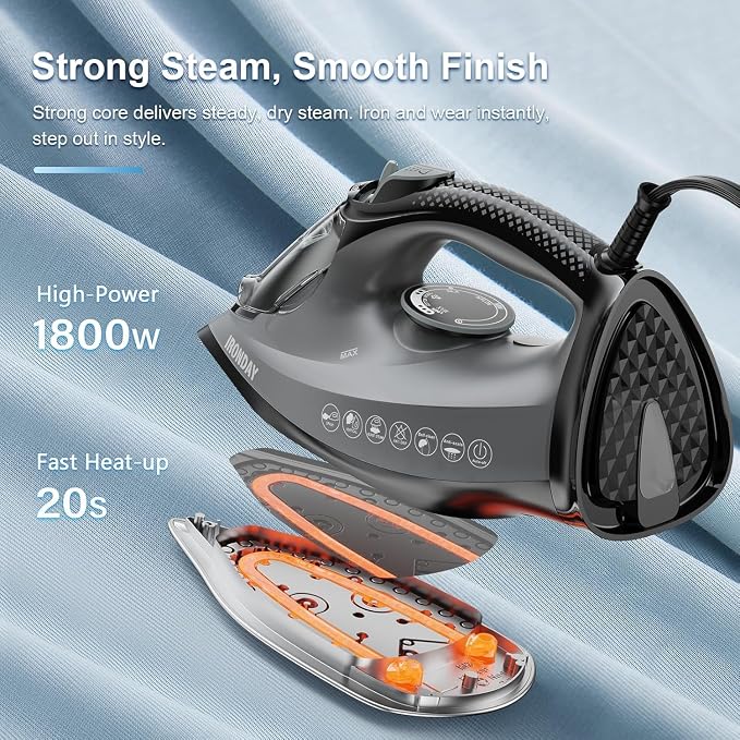 Steam Iron for Clothes, 1800W - Image 2