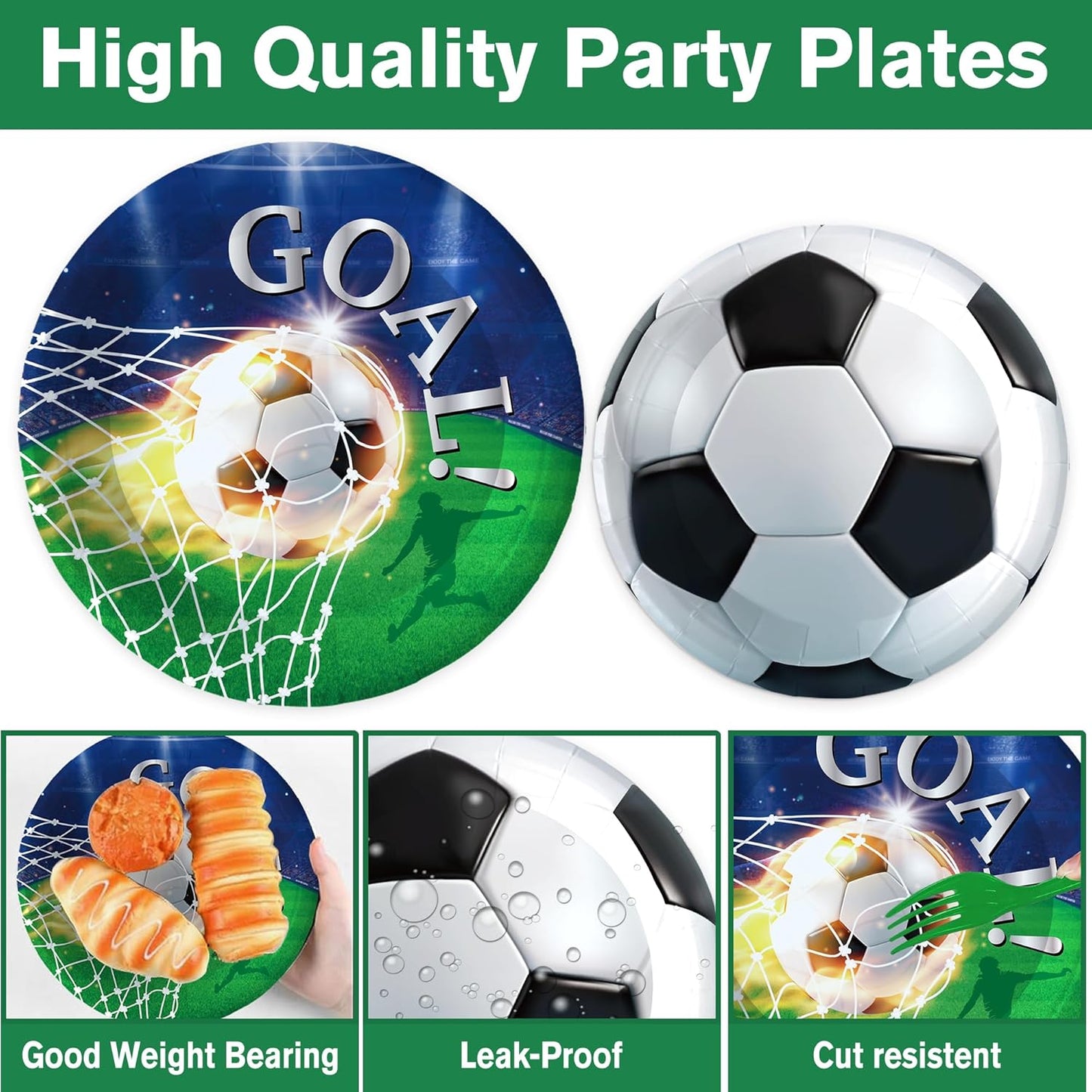 129pcs Football Birthday Party Supplies Football Party Decorations Plates Napkins Tablecloth Banner Hanging Swirls for Football Birthday & Tailgate Party Decorations Serves 20