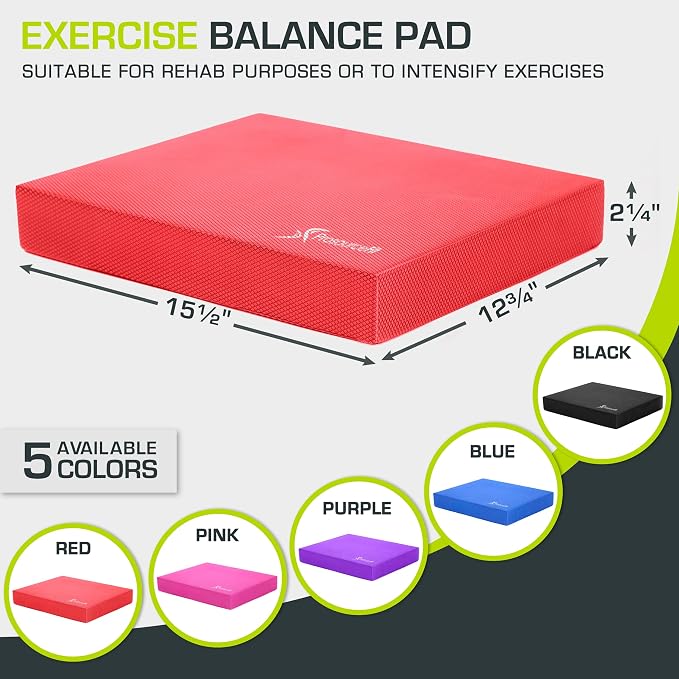 ProsourceFit Exercise Balance Pad – Non-Slip Cushioned Foam Mat & Knee Pad - Image 2