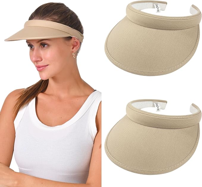 2 Pack Sun Visor Hats Women Men Clip On Wide Brim Visors Hat Outdoor Sports - Image 8