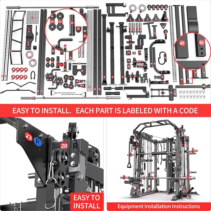 Smith Machine，Multi-Function Squat Rack Power Cage - Image 8