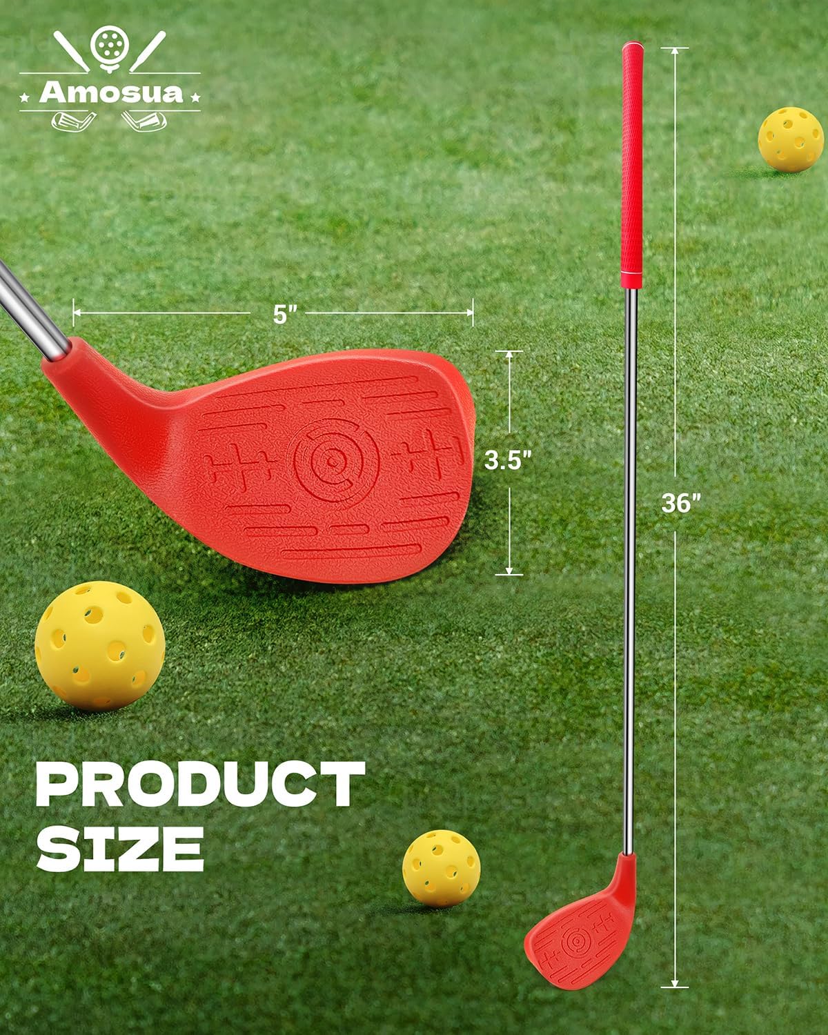 2-Pack Club Golf for Backyard Outdoor Golf with Lightweight Shaft – Play Golf Chipping Game in Parks, Yards, Grass – Ideal for Plastic & Foam Balls – Fun for All Ages