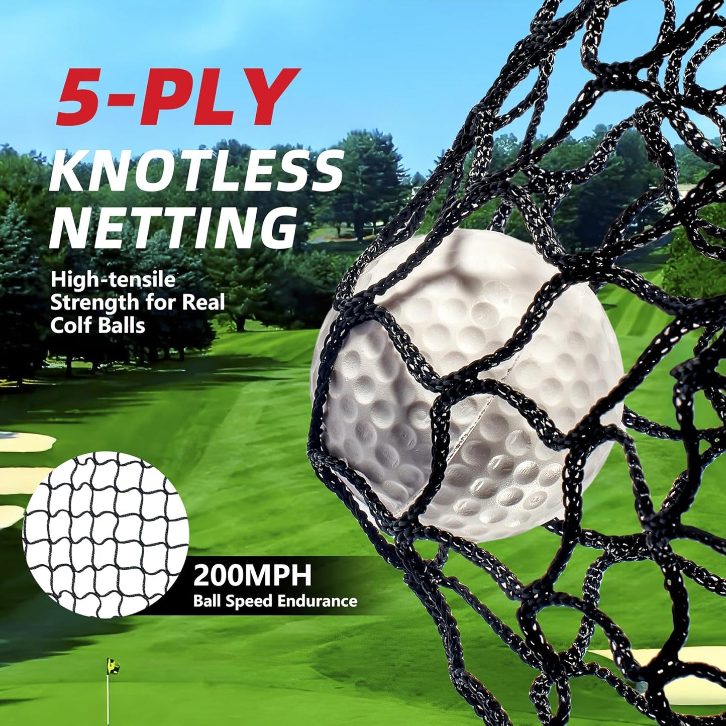 10x7ft Golf Practice Net with Chipping Target, Foldable Mat, 8 Tees & 6 Balls – All-in-One Golf Hitting Net for Backyard, Indoor Outdoor Use, Includes Carry Bag for Easy Storage