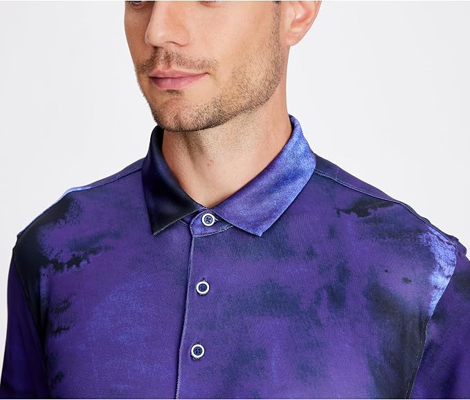 Esabel.C Golf Shirts for Men Dry Fit Performance Short Sleeve Print Moisture - Image 2