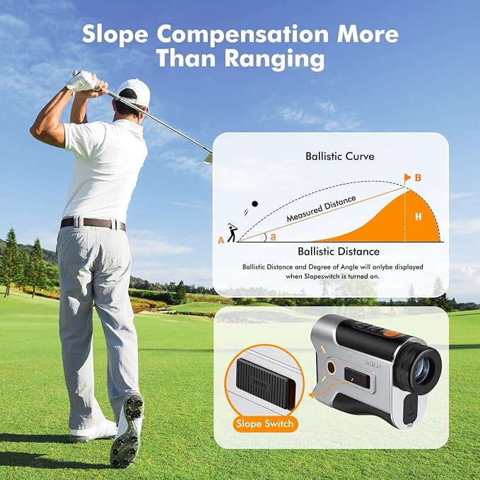 LAZYCAT Golf Rangefinder with Slope, 1200 Yards Laser Range Finder Golfing - Image 4