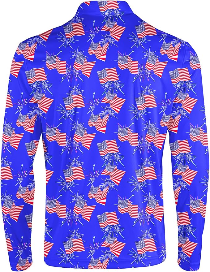 Men's Long Sleeve Golf Shirt Quick Dry 3 Button Work Fishing Outdoor Casual - Image 4