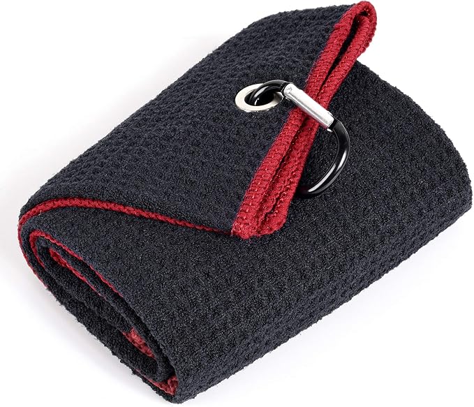 Mile High Life Tri-fold Golf Towel | Premium Microfiber Fabric | Waffle Pattern by MileHighLife