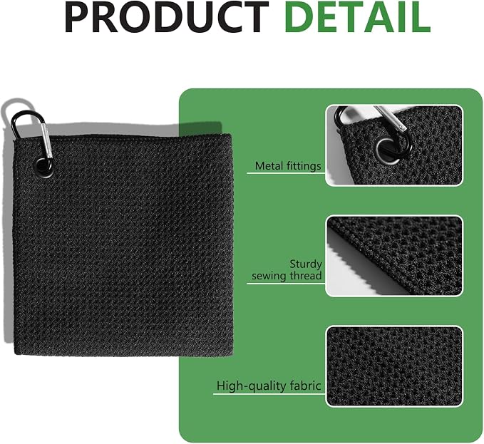 Golf Club Cleaning Kit Durable Mini Size Golf Club Brush and Towel Clean - Image 2