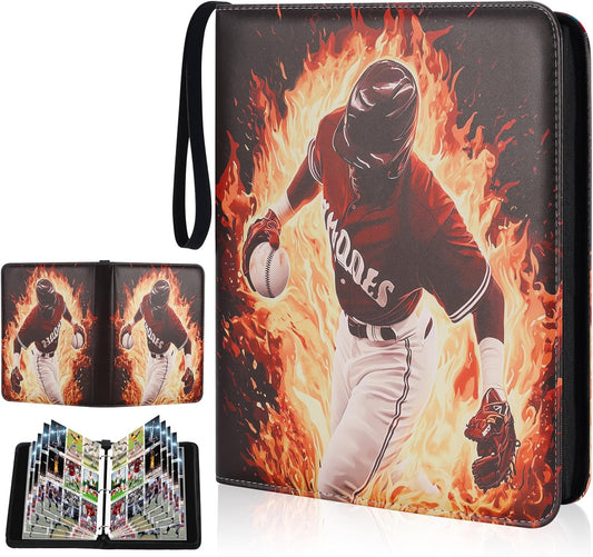 Baseball Card Binder with Sleeves 900 Pockets, Gifts for Baseball Card Collectors, Trading Card Holder Compatible with Topps Card, 50 Sleeves Card Album Card Storage Organizer