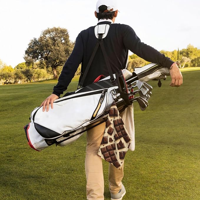 Chocolate Golf Towel Waffle Microfiber - Image 7