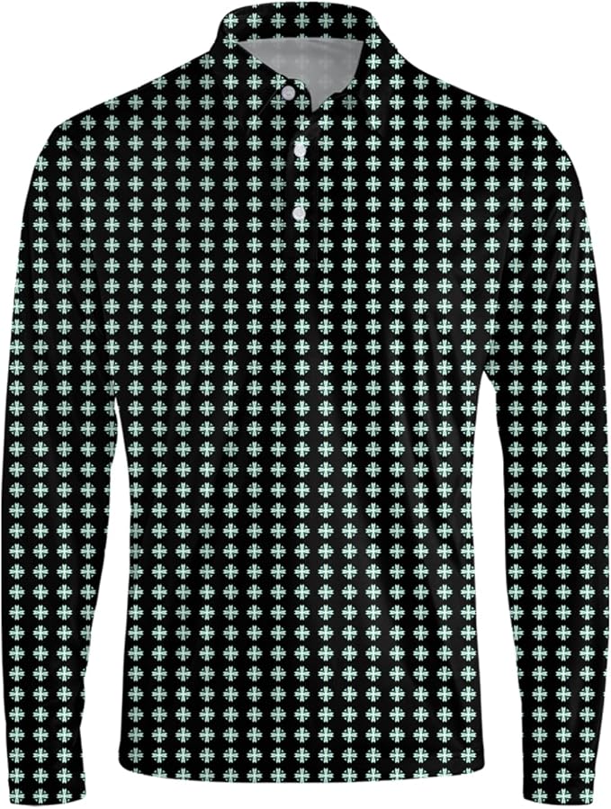 Men's Long Sleeve Golf Shirt Quick Dry 3 Button Work Fishing Outdoor Casual - Image 3