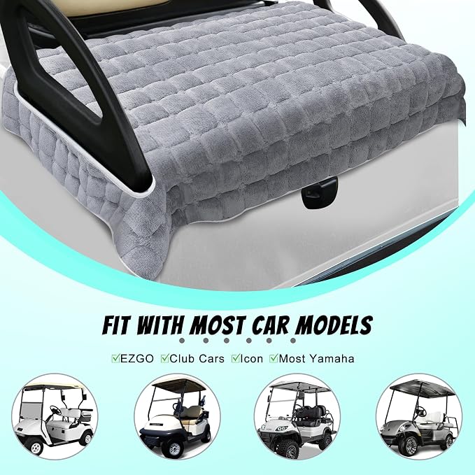 YOKYHOM Golf Cart Seat Covers, Supreme Comfort Golf Cart Seat Towel Blanket - Image 6